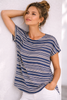 T-SHIRT DONNA RAGNO GIROCOLLOMANICA SCESA STONDATA RIGATA ART.DT13TJ
