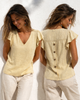 T-SHIRT DONNA TIFFOSI SCOLLO V ALETTA BOTTONI PIZZO ART.10065120