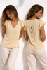 T-SHIRT DONNA TIFFOSI SCOLLO V ALETTA BOTTONI PIZZO ART.10065120