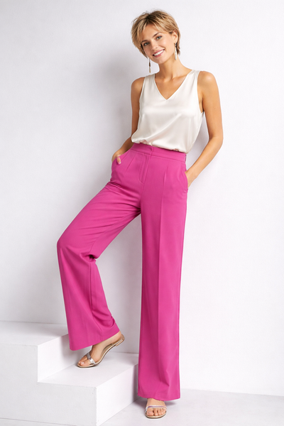 PANTALONI DONNA BARBARELLA PALAZZO TASCHE FRANCESE ELASTICO JERSEY ART. 1012P
