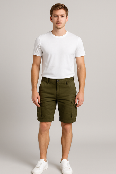 BERMUDA UOMO J.E. MC COLLUM COTONE ELASTICIZZATOTASCHE TASCONI BOTTONE CERNIERA ART. COMACOSE
