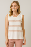 CANOTTA DONNA RAGAZZA GIROCOLLO JERSEY APPLICAZIONI MARIA BELLENTANI ART.5341