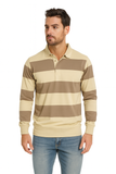 FELPA POLO  UOMO FANTASIA A RIGHE COTONE PURO ELEGANTE   RIFLE ART. RFF190