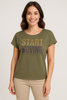 T-SHIRT DONNA COTONE MANICA SCESA GIROCOLLO SPACCHETTI STAMPA STRASS MARCA COVERI ART.DT3063