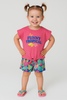 COMPLETO BAMBINA COTONE MEZZA MANICA GIROCOLLO ELASTICO NODO STAMPA FANTASIA MARCA LOSAN ART. 316-8043AL