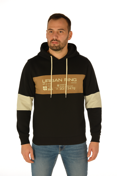 FELPA UOMO RAGAZZO CAPPUCCIO FELPATA MARCA URBAN RING ART. UR712020