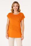 T-SHIRT DONNA RAGAZZA RICAMO MANICA CORTA MARCA GAIA B ART. 119