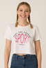 T-SHIRT MAGLIETTA DONNA RAGAZZA GIROCOLLO STAMPA SPORT PURO COTONE MARCA LOSAN ART. 31E1015AL