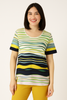 T-SHIRT DONNA GIROCOLLO MEZZA MANICA SPACCHETTI MULTIRIGHE MORBIDA MARCA SILCO GAIA B ART. 119