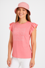 T-SHIRT DONNA COTONE ALETTA GIROCOLLO STAMPA MARCA FRABO ART.WJ0718