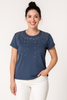 T-SHIRT DONNA COTONE GIROCOLLO MEZZA MANICA PUNTI LUCE MARCA GRAFFIO 2T ART.1351