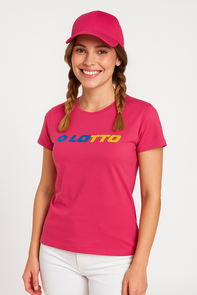 T-SHIRT DONNA COTONE MEZZA MANICA GIROCOLLO LOGO MARCA LOTTO ART.246062