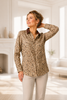 CAMICIA DONNA PERLA FANTASIA CASHMERE BOTTONI POLSINI COTONE ELASTICIZZATO ART. LUISA