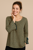 BLUSA DONNA PERLA TAGLIE COMODE FANTASIA PARICOLLO POLSI CAMPANA VISCOSA ART. 25638