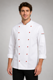 GIACCA CUOCO CHEF CUCINA BOTTONI ROSSO TRICOLORE MARCA SIGGI ART. CARUSO 28GA0177