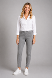 PANTALONE DONNA RAGAZZA SKINNY OPERATO DAMASCATO NERO GIARDINI ART.64103D