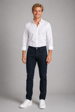 PANTALONE COTONE UOMO RAGAZZO SLIM VITA MEDIA BOTTONE ZIP MARCA NERO GIARDINI ART.A574103U