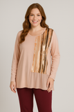 MAGLIA DONNA CONFORMATA GIROCOLLO MANICA LUNGA LAVORAZIONE VOILE MARCA MONICA DI ART. 8310