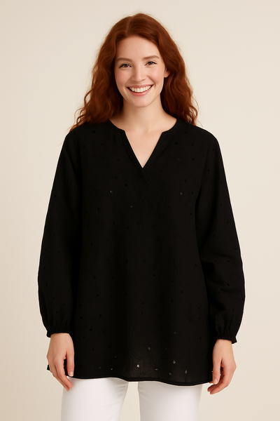 CASACCA DONNA CONFORMATA COTONE SCOLLO MANICA LUNGA MACRAME' MARCA DOLCEMENTE ART. 6030B