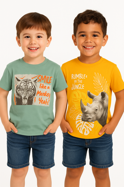 T-SHIRT BAMBINO COTONE GIROCOLLO STAMPA  LOSAN ART. LKBAP0303-25033
