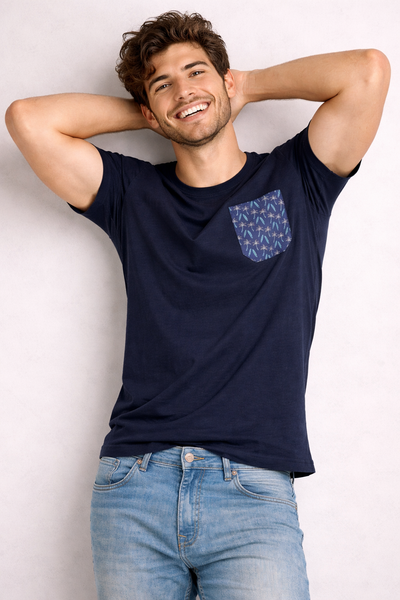 T-SHIRT UOMO BACI & ABBRACCI GIROCOLLO TASCHINO COTONE ART. BAB3014