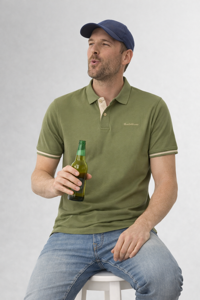 POLO UOMO BACI & ABBRACCI MANICA CORTA JERSEY COTONE SPACCHI LOGO ART. BAT1008