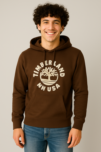 FELPA UOMO TIMBERLAND GIROCOLLO CAPPUCCIO LOGO ART. TB0A5MBT