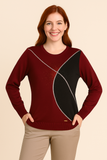 MAGLIONE DONNA COVERI GIROCOLLO STRASS FANTASIA VISCOSA ART. DC1247