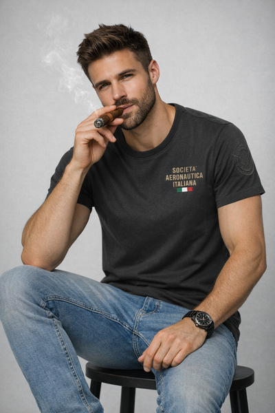 T-SHIRT UOMO SAI AMBROSINI MANICA CORTA GIROCOLLO STAMPA LOGO COTONE ART. ARE6TS031076U