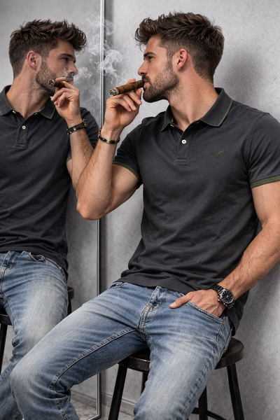 POLO UOMO HENRY COTTONS MANICA CORTA LOGO PIQUE COTONE ART. P626122