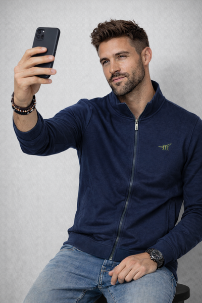 FELPA UOMO HENRY COTTONS GARZATA FULL ZIP LOGO TASCHE ART. T646222