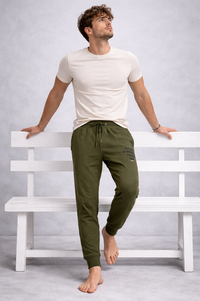 PANTALONE TUTA UOMO  SAI AMBROSINI COTONE GARZATO ELASTICO POLSINI TASCHE TASCHINO ART. ARE6PT031098U