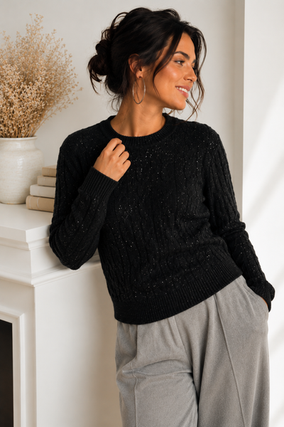 MAGLIONE DONNA GRIFFAI PARICOLLO TRECCE PAILLETTES ART. 7040