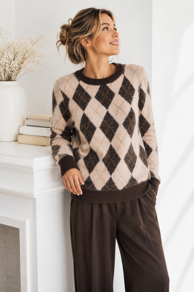 MAGLIONE DONNA GRIFFAI PARICOLLO ROMBI EFFETTO PELO ART. 7020