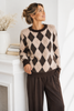 MAGLIONE DONNA GRIFFAI PARICOLLO ROMBI EFFETTO PELO ART. 7020