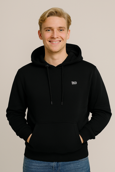 FELPA UOMO RAGAZZO CAPPUCCIO TASCA MARSUPIO PURO COTONE MARCA LEE ART.L80YTJMA