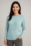 MAGLIONE DONNA RAGAZZA LANA GIROCOLLO LAVORATO MARCA RIVA TRICOT ART. B115610