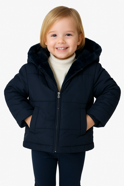 GIACCONE BAMBINA ZIP CAPPUCCIO TASCHE REVERSIBILE MARCA LOSAN ART.226-2009AL