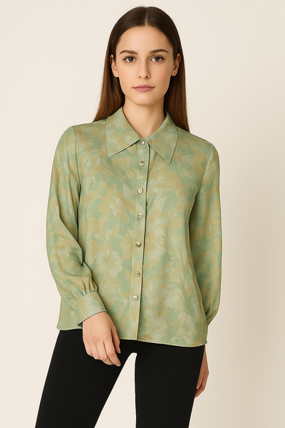 CAMICIA DONNA LAURA BIAGIOTTI MANICA LUNGA FANTASIA SETA VISCOSA ART. 1530