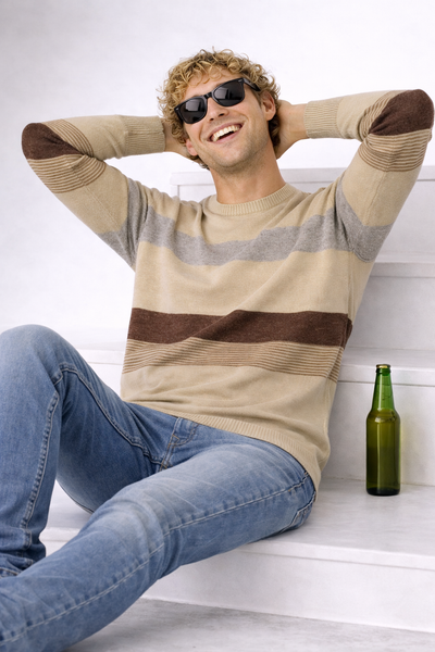 MAGLIONE UOMO RE DEL MARE COTONE GIROCOLLO RIGATO ART. 22.6245