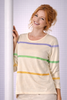 MAGLIA DONNA GAIA B MANICHE 3/4 RIGATA STRASS VISCOSA ART. 262