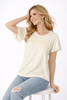 T-SHIRT DONNA GAIA B. GIROCOLLO MANICHE CORTE CAMPANA APPLICAZIONI COTONE ART. 127
