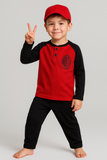 PIGIAMA BAMBINO COTONE MILAN BOTTONI MEZZA MANICA LOGO PANTALONCINO ELASTICO PRATICO GIOVANE SPORTIVO MARCA HERMET ART.PGCMJ302030