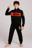 PIGIAMA TUTA TEMPO LIBERO UOMO RAGAZZO PILE CALDO MEZZA ZIP SQUADRA MILAN ART. P101030