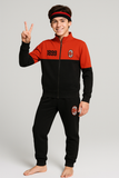 PIGIAMA TUTA TEMPO LIBERO UOMO RAGAZZO ZIP APERTO PILE CALDO SQUADRA MILAN ART. IP101030