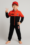 PIGIAMA TUTA TEMPO LIBERO BAMBINO RAGAZZO ZIP APERTO PILE CALDO SQUADRA MILAN ART. P201030