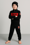 PIGIAMA TUTA TEMPO LIBERO BAMBINO RAGAZZO PILE CALDO MEZZA ZIP SQUADRA MILAN ART. P201030