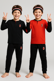 PIGIAMA BAMBINO TERMO COTONE SERAFINO POLSINI LOGO SQUADRA MILAN ART. MT201095