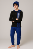 PIGIAMA RAGAZZO COTONE INTER BOTTONI MEZZA MANICA PANTALONCINO ELASTICO LOGO PRATICO SPORTIVO MARCA HERMET ART.PGCIJ202065