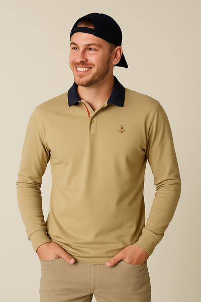 POLO UOMO BEVERLY HILLS POLO CLUB MANICA LUNGA CALDO COTONE LOGO ART. P427090